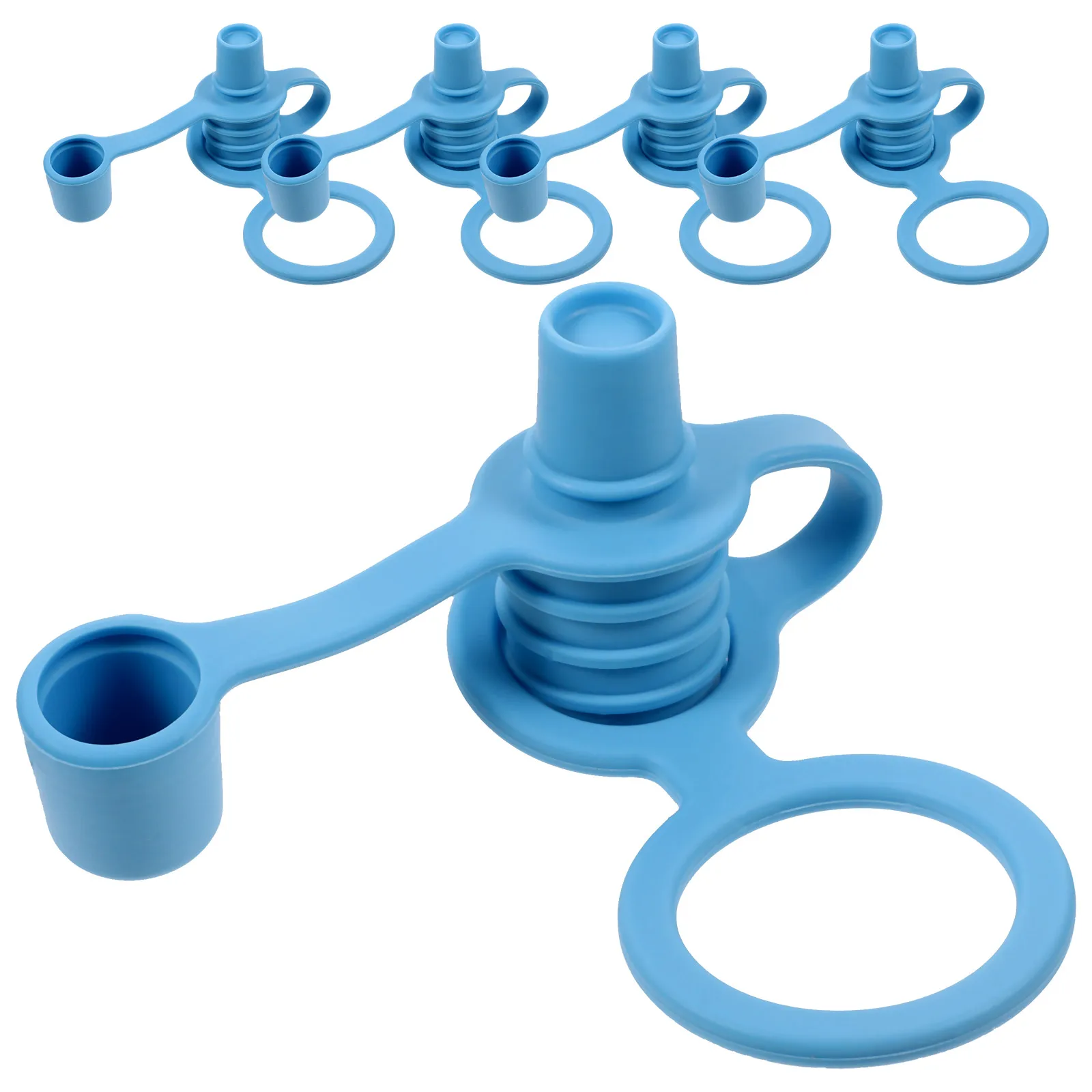 

5 Pcs Silicone Suction Nozzle Toddler Water Bottle Caps Topper Spout Multi-functional Silica Gel Tops Rubber