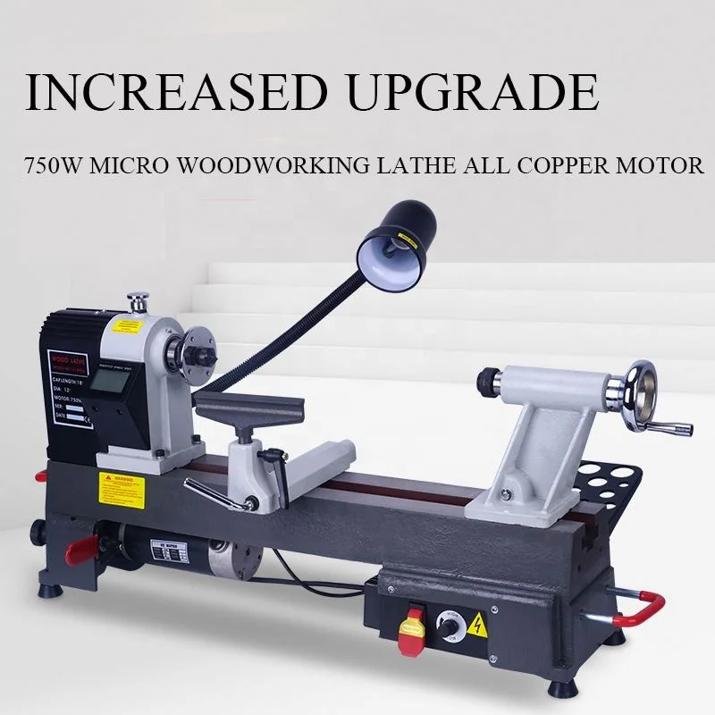 750W Heavy-duty Upgraded Household Woodworking Lathe for Turning