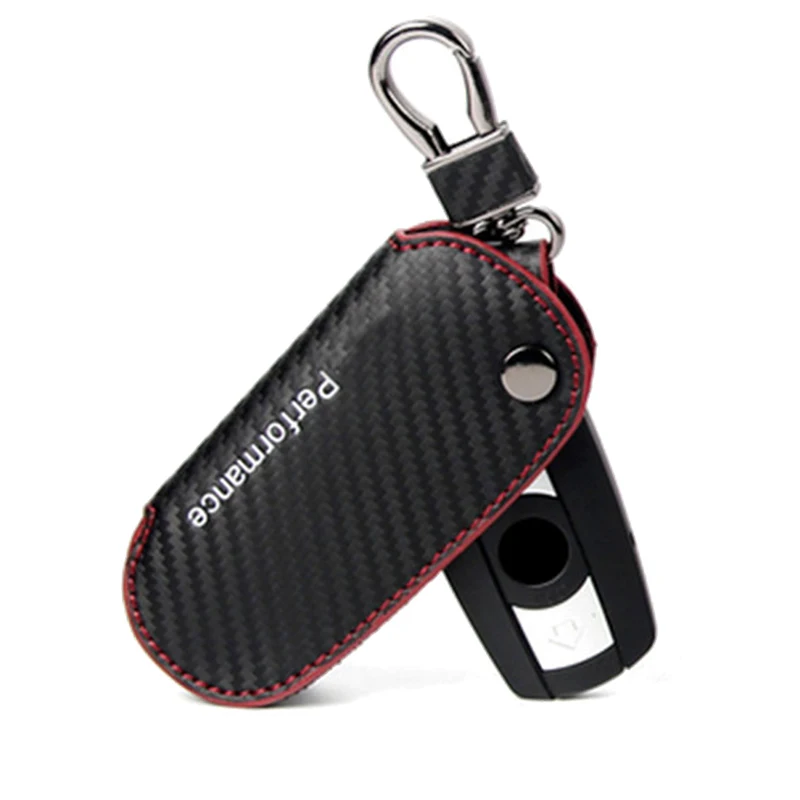 Carbon Fiber Leather Car Keychain Bag Key Case For BMW F20 F21 F22 F23 F30 F31 F32 F33 F34 F36 i3 Series F87 E81 E82 F10 F11 F18