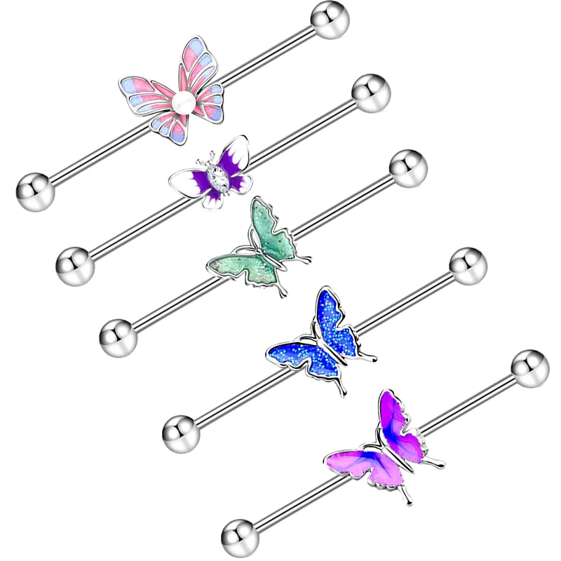 Butterfly Ear BridgeDouble Pierced Pearl EarringsExternal Thread Piercing