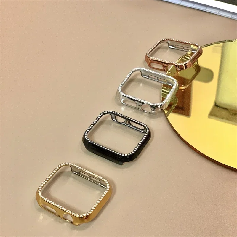 Diamond Bumper Protective Case For Apple Watch Series 7 6 SE 5 4 3 2 1 38MM 42MM For Iwatch 40mm 44mm 41mm 45mm Smart Band Cover