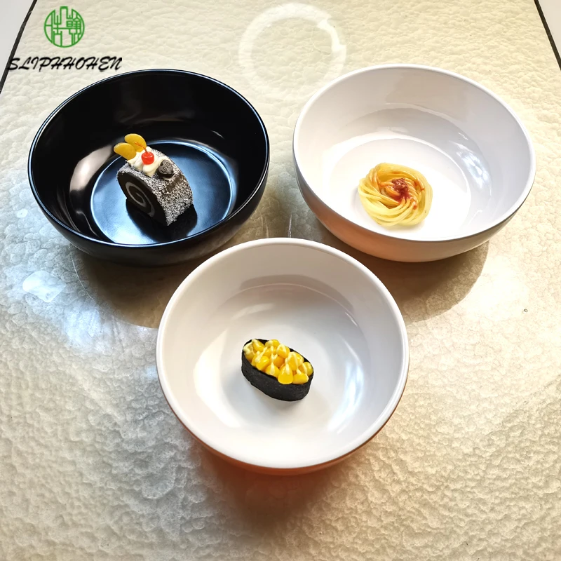 

Korean Straight Edge Bowl A5 Melamine Tableware Restaurant Household Anti Drop Imitation Porcelain Dinnerware