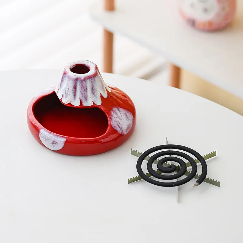

new Mosquito coil rack Household ceramic volcanic mosquito coil tray holder Fireproof mosquito coil stove bracket ash tray