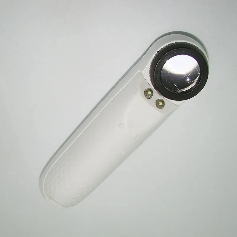 

1PCS 40X Handheld Magnifier 2LED Identification Jewelry Diamond Jade Mirror Magnifying Glass with LED Lights Helping Hands Loupe