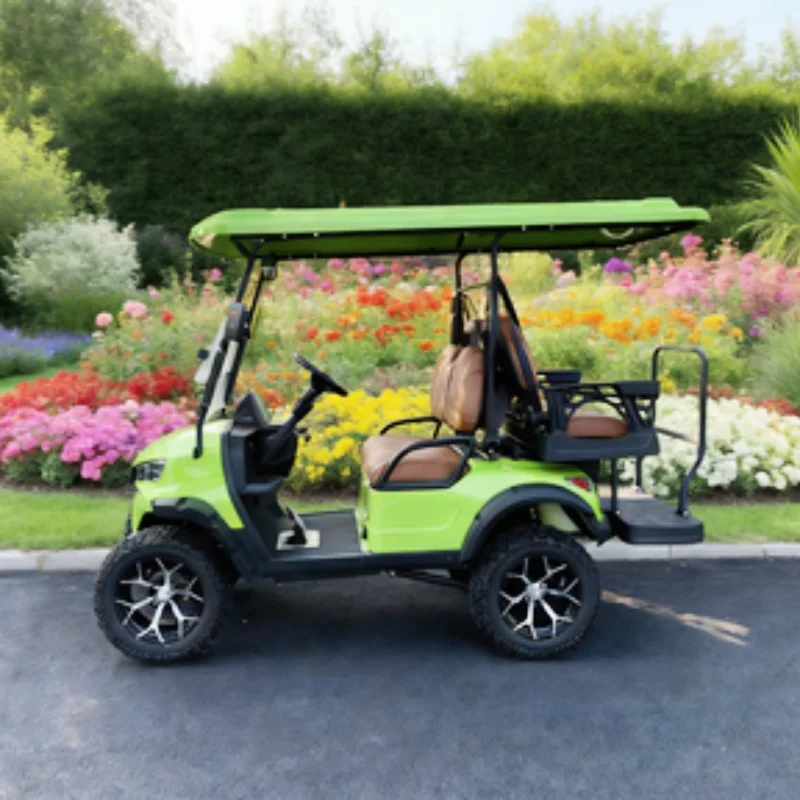 2026 Hot Style Customization 2/4/6 Seats 4 Wheel 48/60/72V Electric Golf Cart 14-Inch Off-Road Tires Aluminum Alloy Wheels
