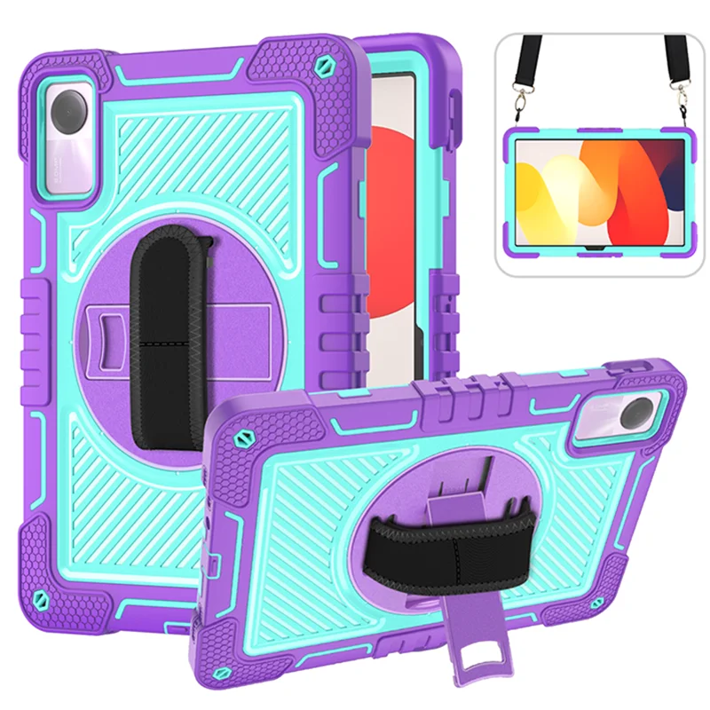 

FOR Redmi pad SE 11inch 3-in-1 Protective Tablet Case with Stand, Swivel Hand Strap and Shoulder Strap