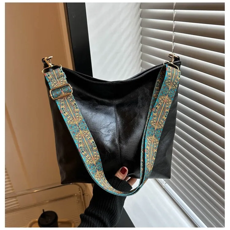 

Large Capacity Handbag PU Soft Leather Lazy Style Tote Bag Korean Ins Style Daily School Casual Shoulder Bag