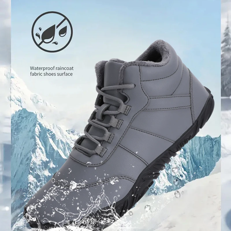 جديد الشتاء الجوارب في الهواء الطلق مقاوم للماء بيرفوت أحذية للرجال حذاء من الجلد أفخم حذاء ثلج دافئ عدم الانزلاق أحذية رياضية كاجوال حجم كبير #1