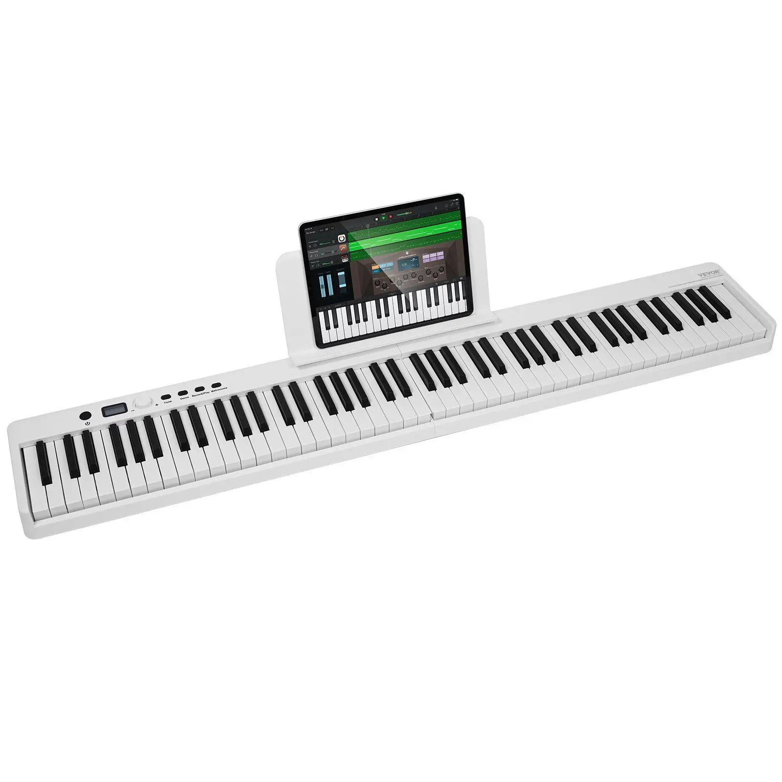 

88-Key Folding for Bluetooth MIDI Piano White Portable Foldable Keyboard