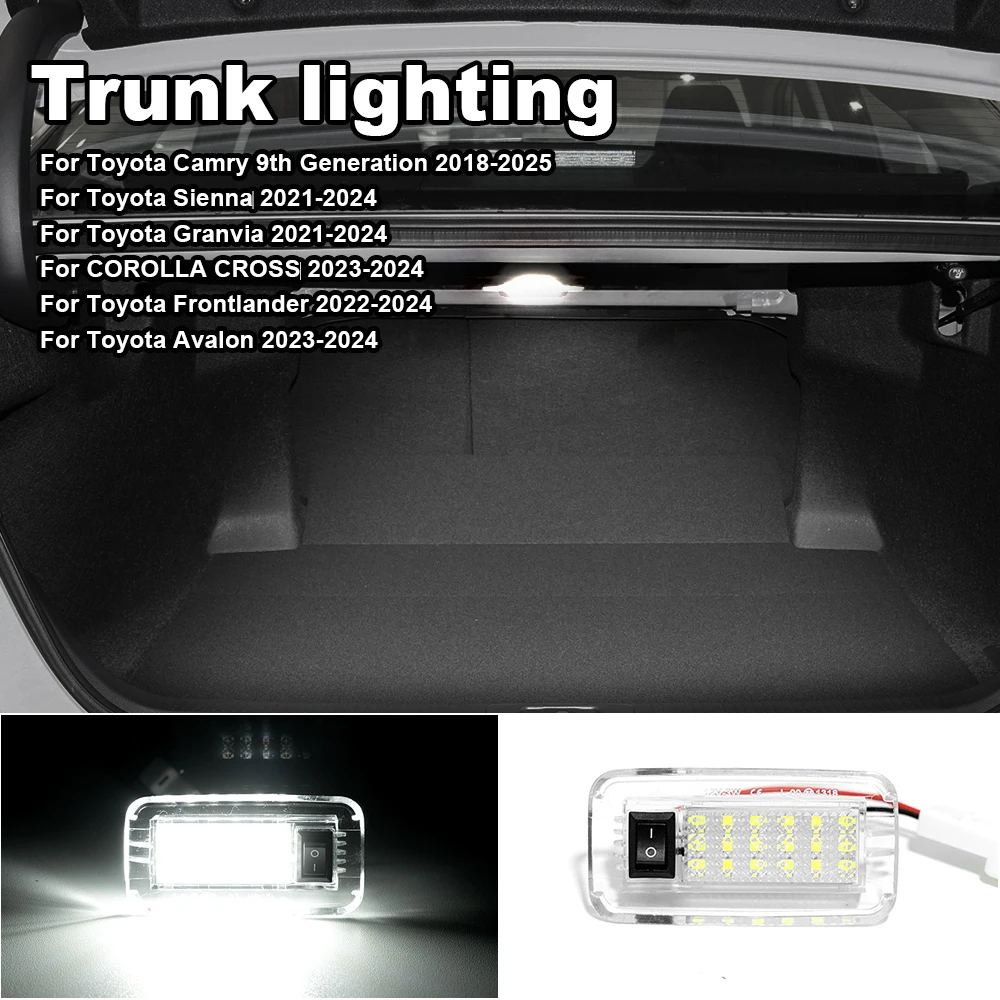 White Full LED Trunk Cargo Area Light Assembly For Toyota Camry 9th Sienna Granvia Corolla Cross Frontlander Avalon