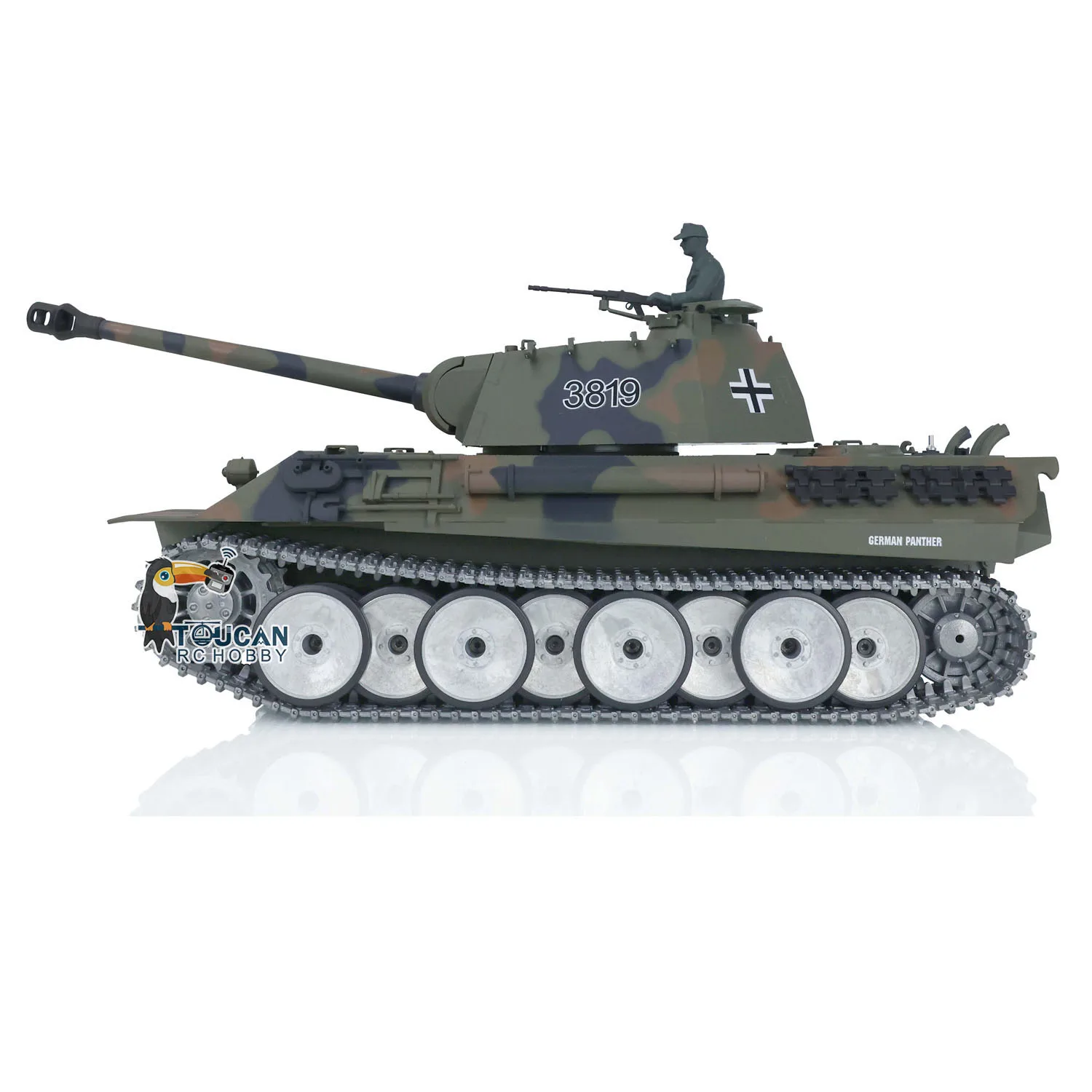 Heng Long RC Tank 1/16 escala 7,0 personalizado Ver Panther RTR 3819 pistas de Metal ruedas RC juguetes modelo regalos TH17291