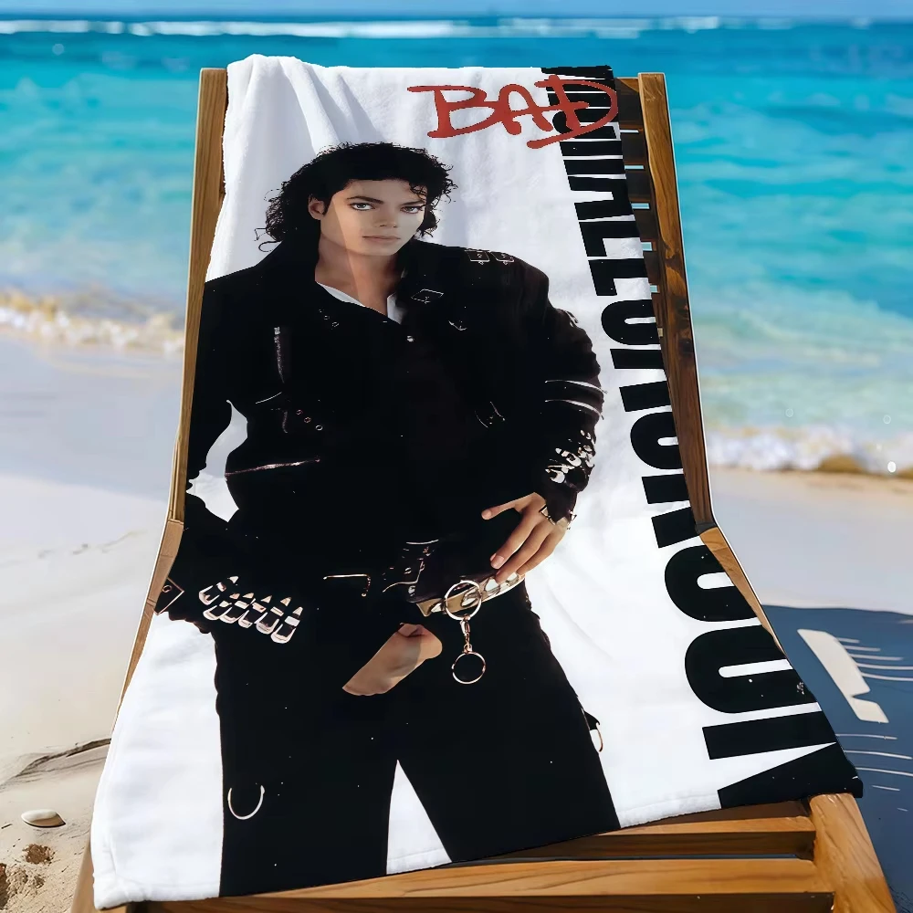 Michael J-Jackson Print Beach Towel, Quick Dry Sandproof Soft Absorbent Lightweight for Travel Camping Swimming Pool Fun