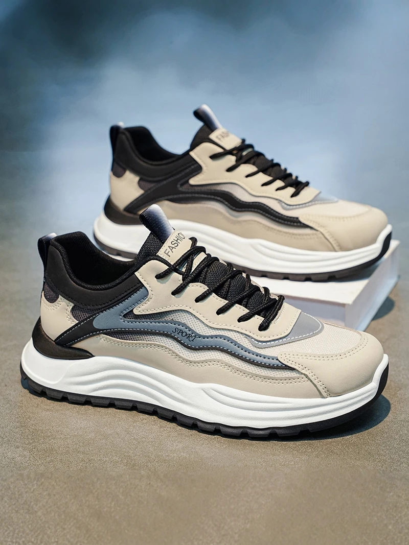 

Men's Summer 2026 New Breathable Mesh Running Sports Shoes Thick Bottom Heightening Casual Dad Trendy Shoes Outdoor Leisure