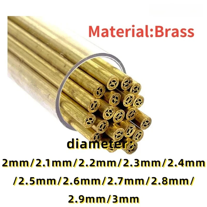 20-50pcs  Brass Tube Multihole Type EDM Brass Tubing Electrode MultiChannel Dia. 2mm-3mm 400mm Long for DRILL EDM