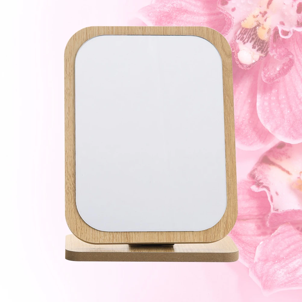 1 szt. Lusterko do makijażu w stylu vintage, składane, drewniane, stołowe, z dużą powierzchnią odblaskową do codziennych pielęgnacji i kosmetyków.