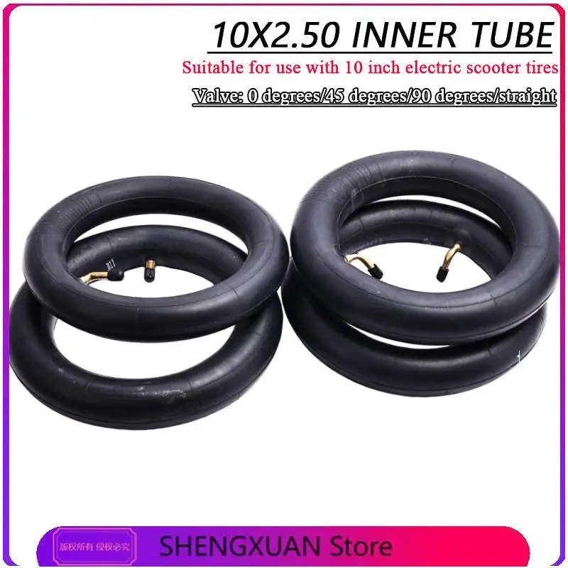 Внутренняя камера из бутилкаучука 10x2.50 для шин 10x2.5 с изогнутым вентилем (0/45/90/прямой угол) для детских колясок, прогулочных колясок, самокатов