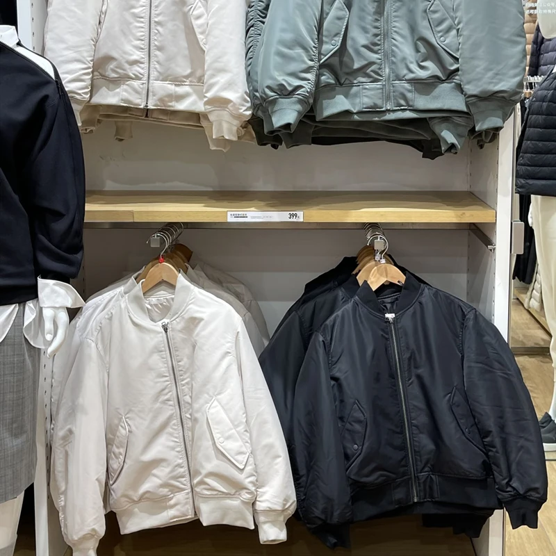 

Women's Autumn Winter Flight Jaet ort Outerwear Baseball Coat Thiened Long Sve Zipper Closure Color Commute Sle