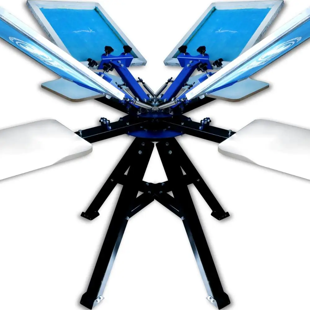 

Manual Rotary 4 Color 4 Stations Textile Plastisol Ink t Shirt Silk Screen Printing Machine