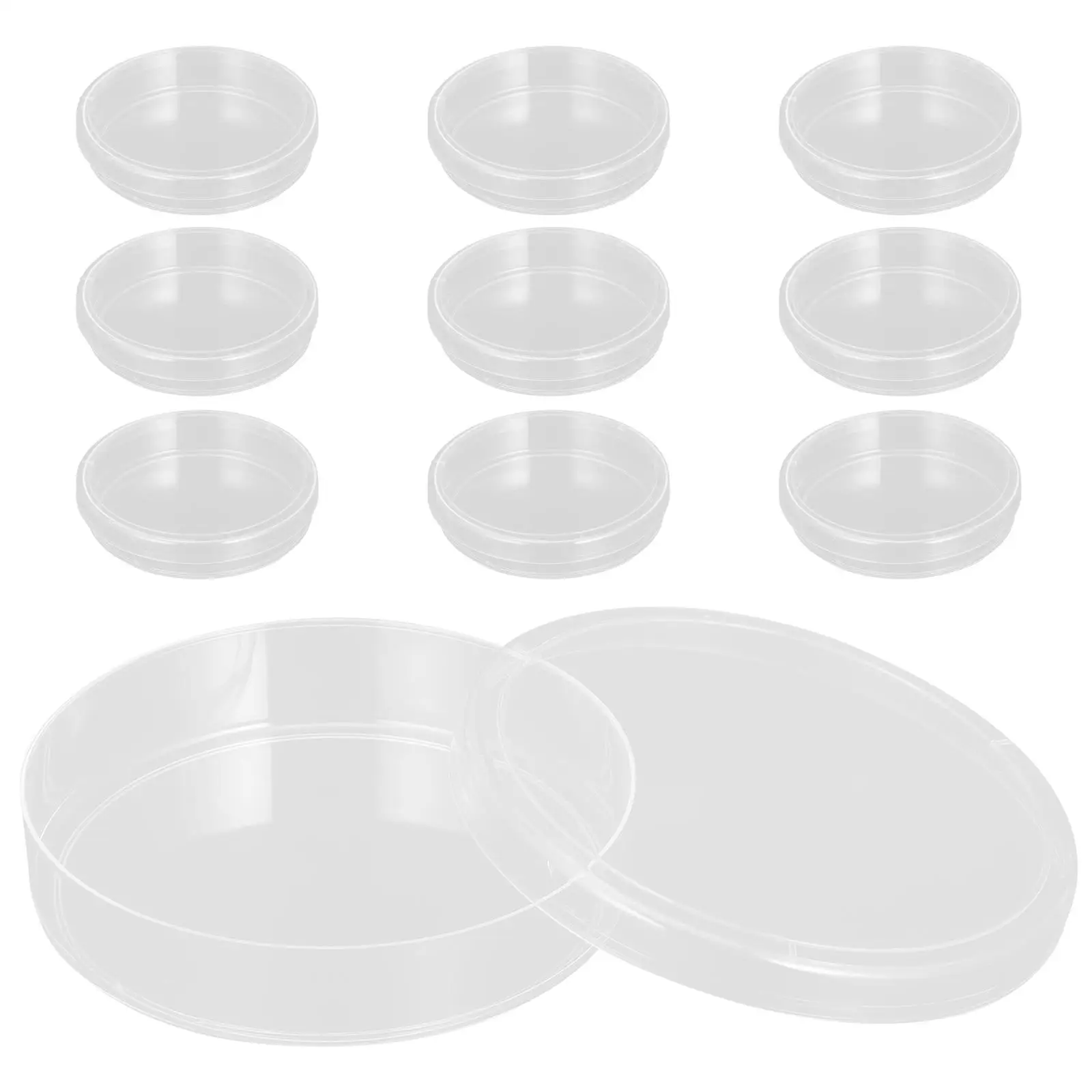 

10 Pcs Plastic Petri Dish Lab Dishes Cell Culture with Lid Plate Bulk Laboratory Supplies