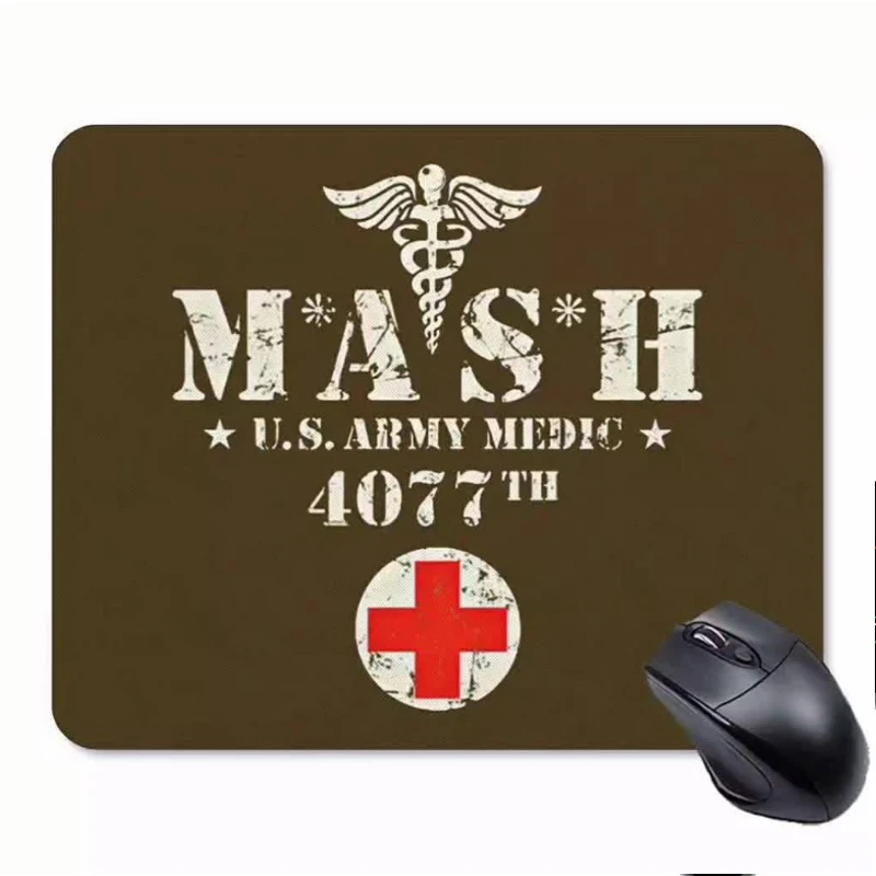 MASH 4077 tapis de souris en caoutchouc médical de l'armée américaine, accessoire de bureau antidérapant, tapis de jeu de bureau, tapis de souris de jeu