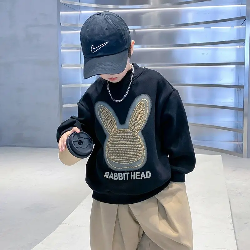 1-6 Years Spring and Autumn Korean Version Children's Clothing Boys' Knitted New Fashion Children's Round Neck Sweater 80-160CM