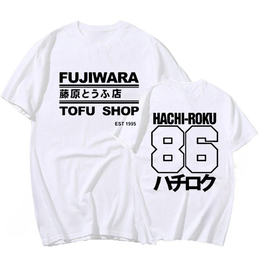 Initial D Manga Hachiroku Shift DriftTakumi Fujiwara Fashion Street wear Harajuku summer all-purpose T-shirt for men and women