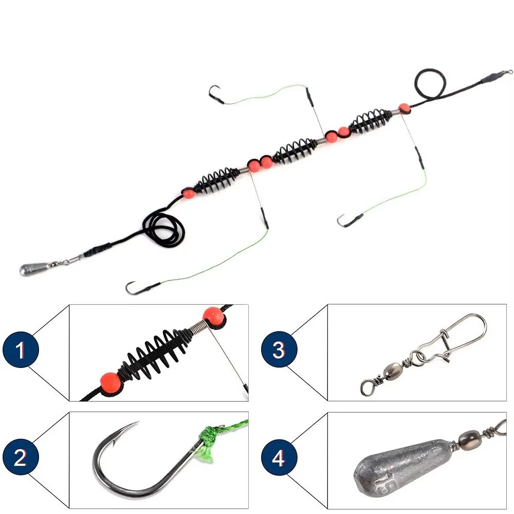 NGB 1PC Fishing Artificial Lure Bait Cage Feeder Carp Fishing With Sinker Swivel With Line Hooks For Fishing Tackle