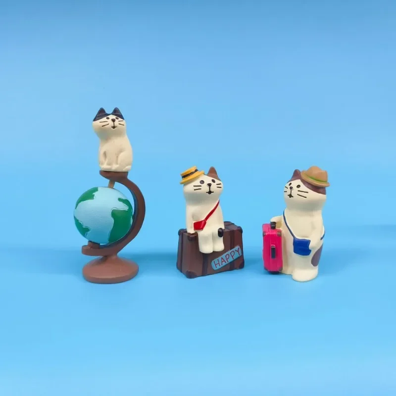 Bread Baguette Cake Bakery Series Scene Creative Cat Action Figures Car Interior Desktop Miniatures Resin Ornament Accessories