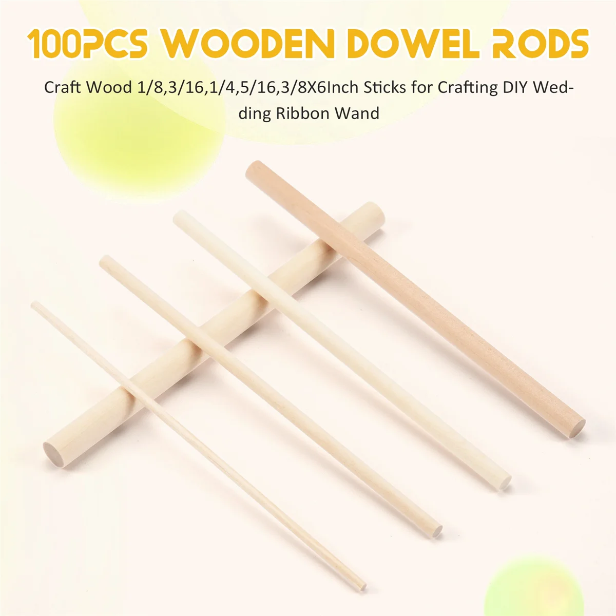 piccolo bastoncino in legno100 pezzi Aste per tasselli Asta per tasselli in legno artigianale Wood1/8 45732 45661 45793