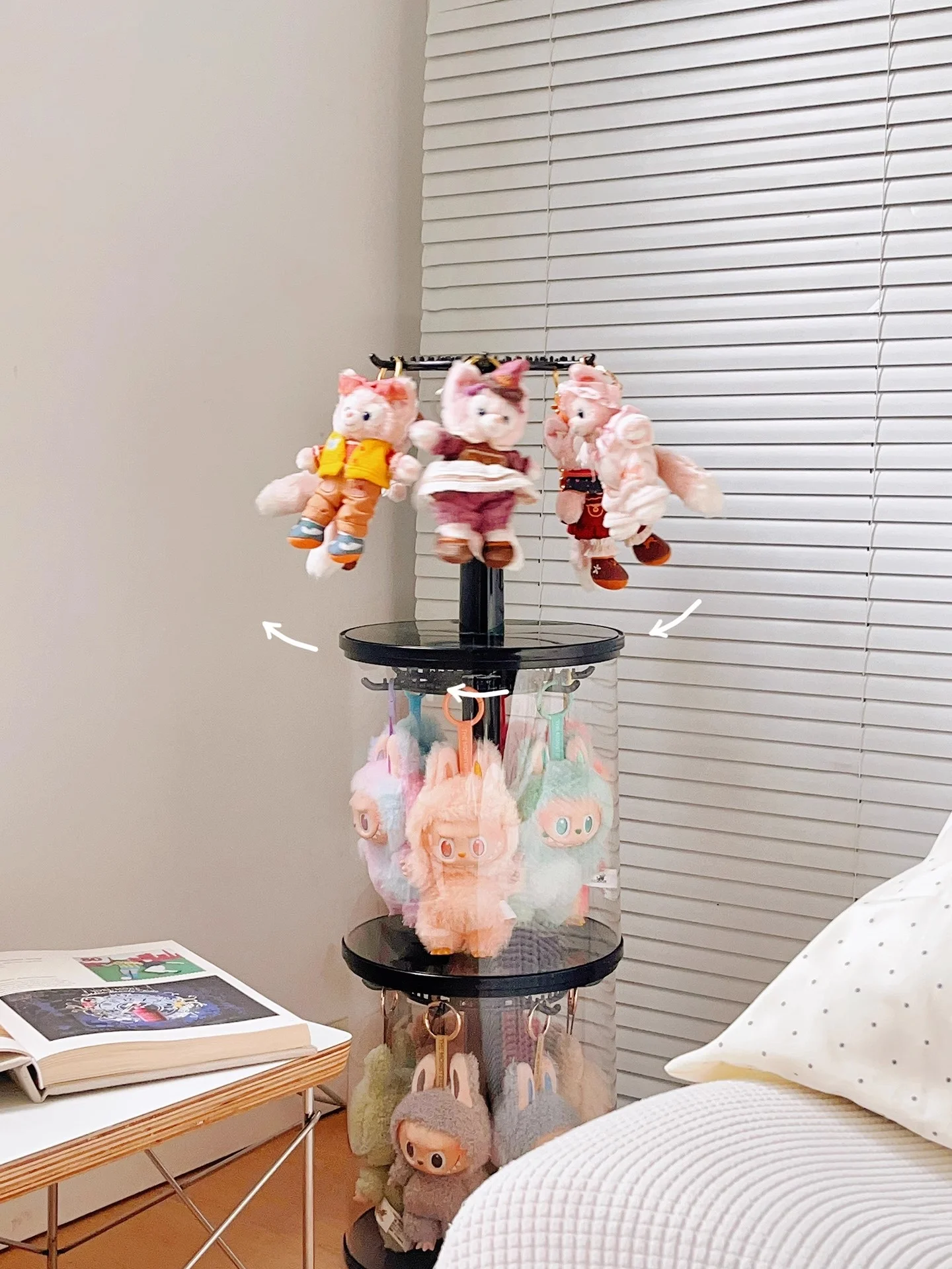 Rotating Box For LABUBU Display Stand Transparent Figurine Display