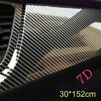 Carbon Fiber Vinyl Car Wrap Folha Roll Film, Adesivo da motocicleta, Automóvel Styling, Auto Decalques, 30cm x 152cm, 7D