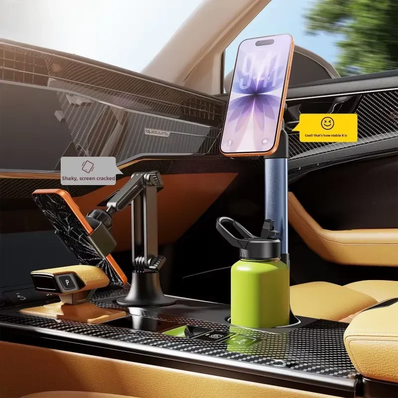 Universelle ABS Teleskop-Getränkehalterung, Verstellbare Stange mit Flachplatte für Auto-Getränkehalter – Detail 3