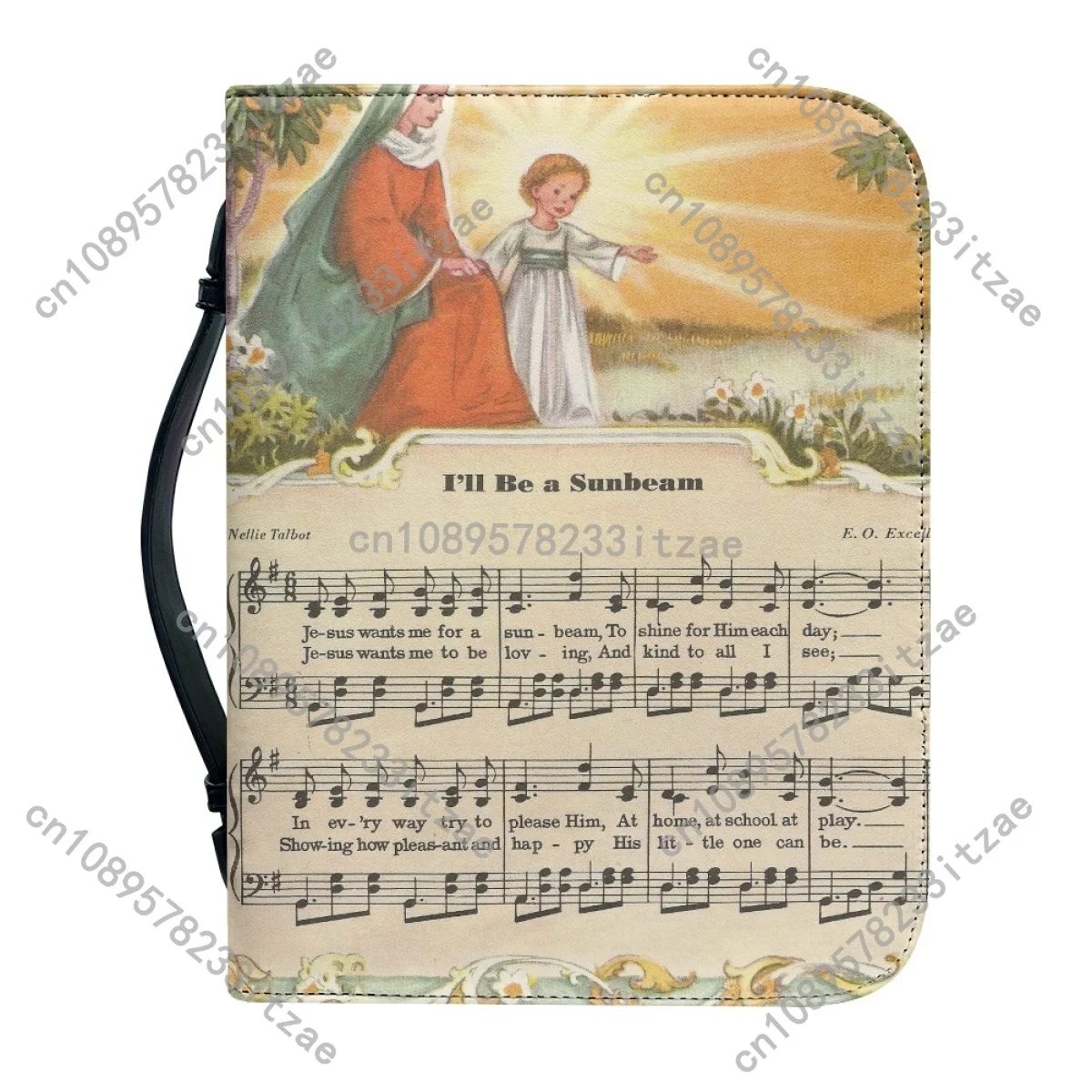 حقيبة الكتاب المقدس الجلدية للنساء ترنيمة الكتاب المقدس طباعة حقائب اليد انغلق مقبض دراسة كتاب صناديق التخزين المقدسة حقيبة تخزين الكتاب المقدس رائعة #3