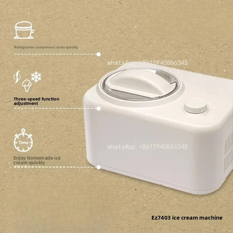Ice cream machine with buil-t-in compressor for 30 minutes, ho-me Classic household ice cream machine EZ7403