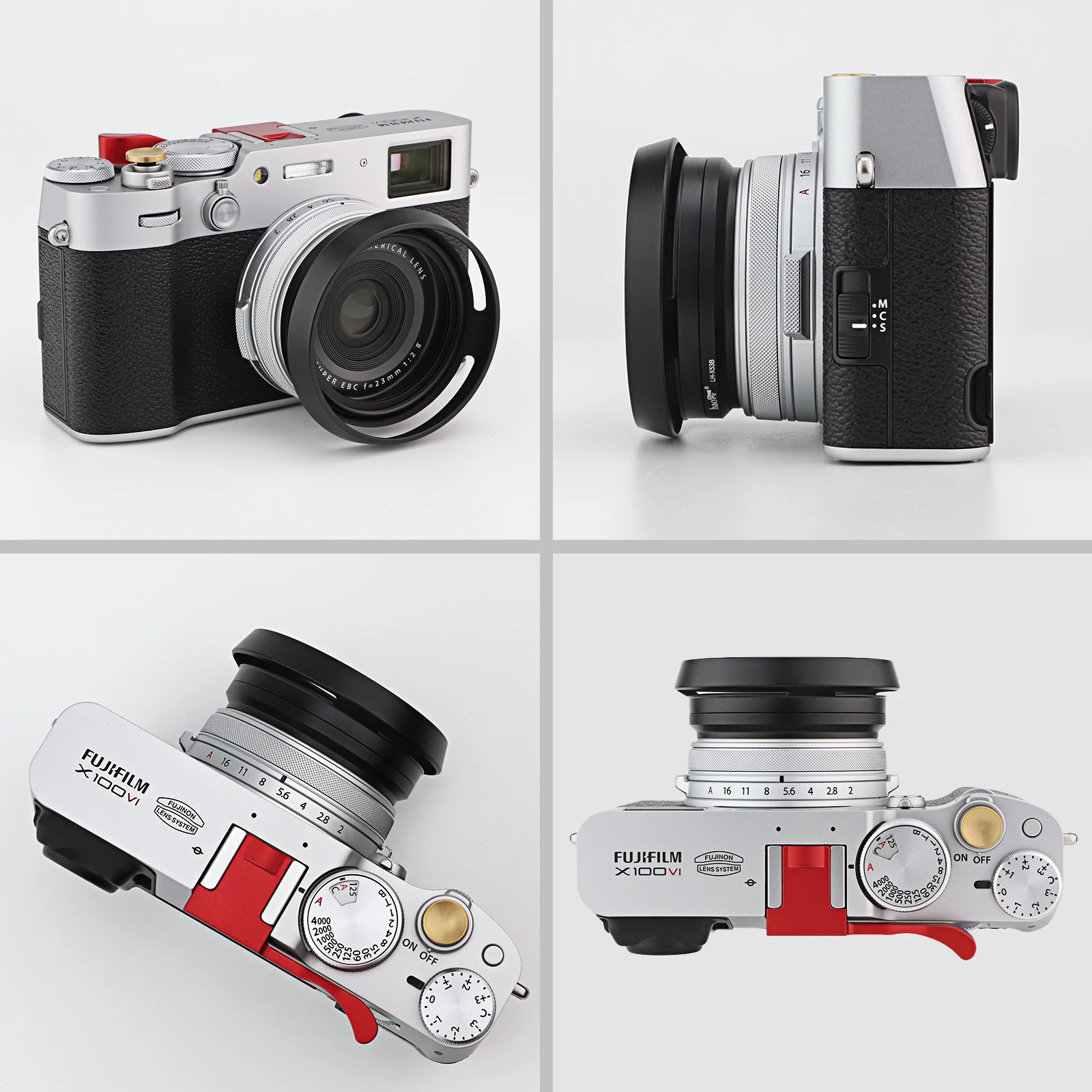 Haoge-cubierta de lente 3 en 1 con anillo adaptador, conjunto de tapa para cámara Fujifilm Fuji X100VI, LH-X53B negro