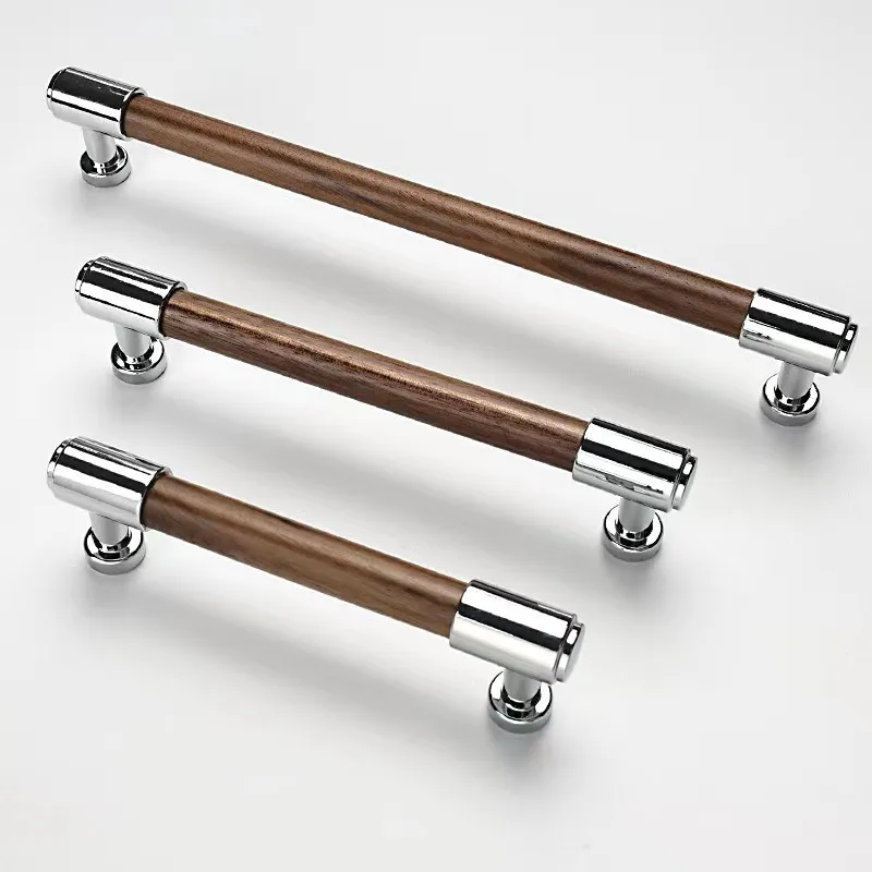 Chinese Walnut Cabinet Pulls Door Handle Kitchen Cabinet Wardrobe Drawer Knobs Furniture Hardware Single Hole Handle