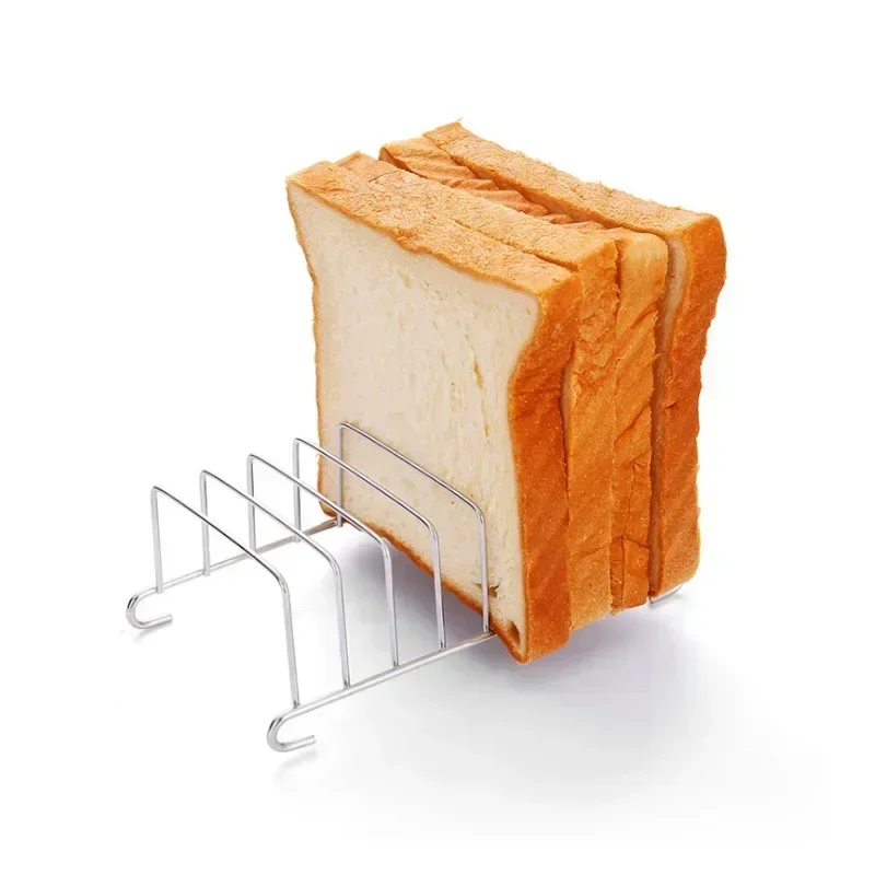 Stainless Steel Toast Bread Rack Restaurant Home Bread Holder 6 Slices Food Display Tool For Restaurant Kitchen Accessories