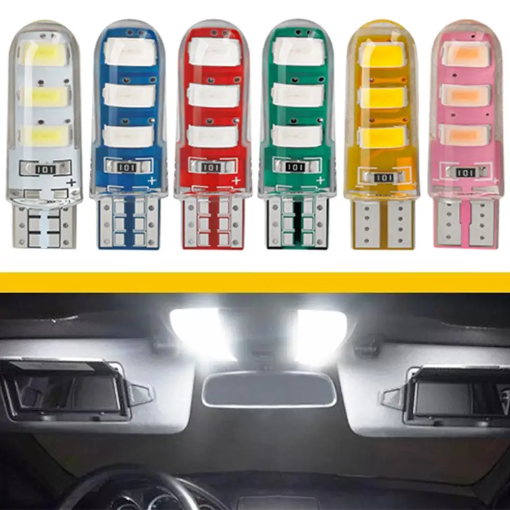 High Temperature Resistant Car LED Silicone clearance lights W5W For T10 5050 6smd Automobile LED Bulb Trunk Lamp Led Lights