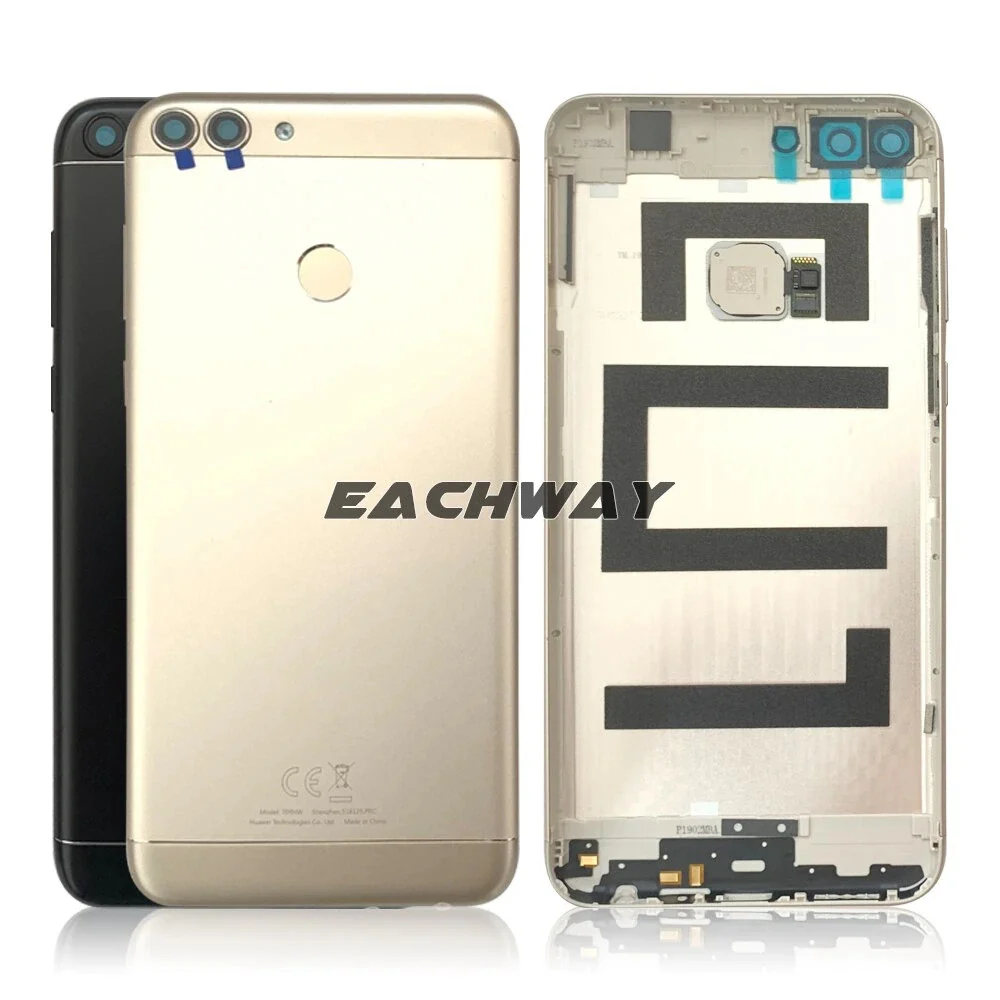 For Huawei P smart Battery Cover Back Glass Panel Rear Housing Case FIG-LX1 AL10 For Huawei Enjoy 7S Back Cover With Fingerprint