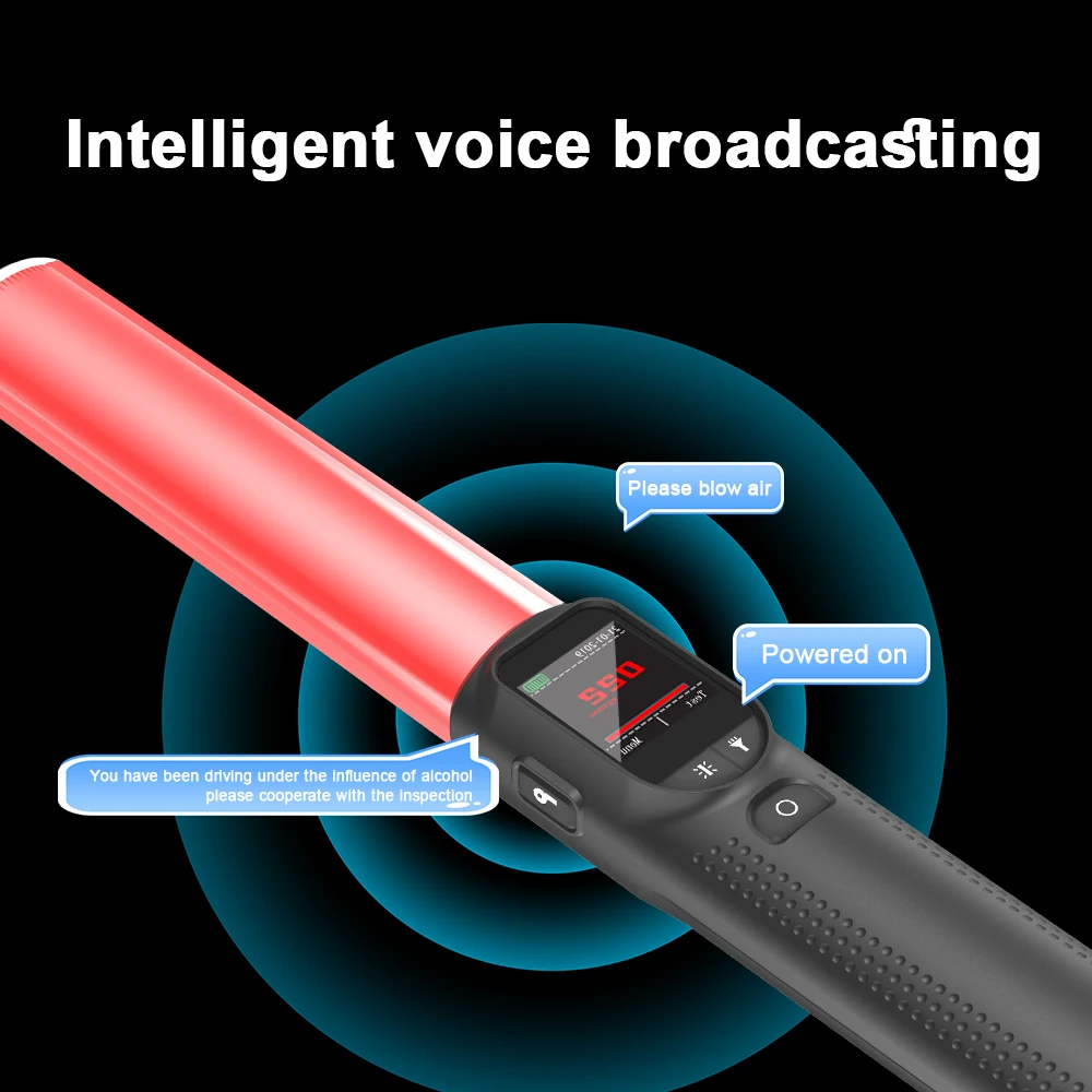 Non-contact Alcohol Tester, High-precision Breathalyzer with HD Large Screen, LED Light Indicator, Flashlight Function, Portable