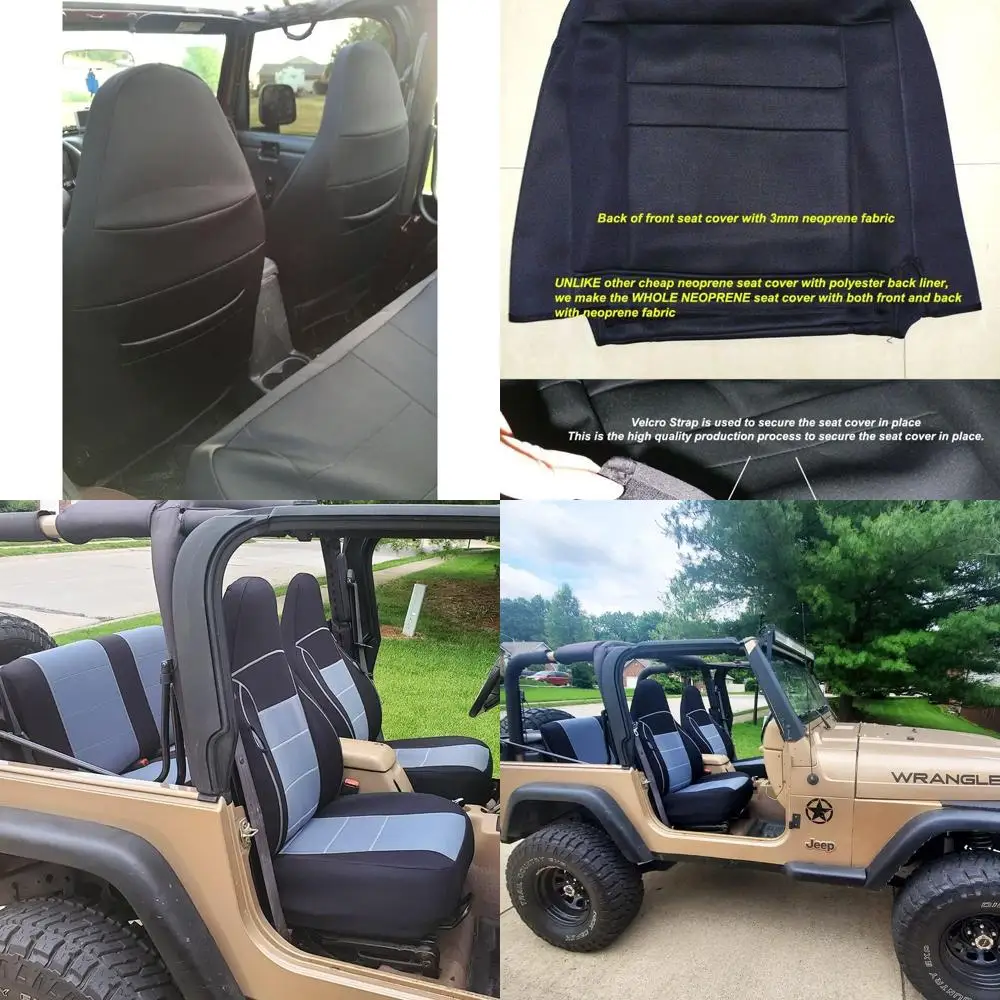 

Индивидуальный чехол на сиденье для Wrangler TJ 1997-2002 — полный комплект водолазного костюма из неопрена, водонепроницаемый, грязезащитный — максимальная защита