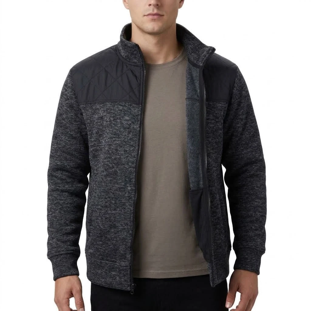 Herbst Herren Sweatshirt-Jacke mit Stehkragen, Slim Fit Cardigan-Mäntel, lässige Sportbekleidung mit Reißverschluss, Outdoor-Trainingsanzug, Herrenbekleidung – Detail 4