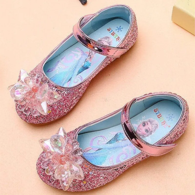 

Spring Autumn New Girl Crystal Shoes soft bottom non-slip Flat Heel Princess Shoes Little Girl Frozen Elsa Sandals Korean shoes