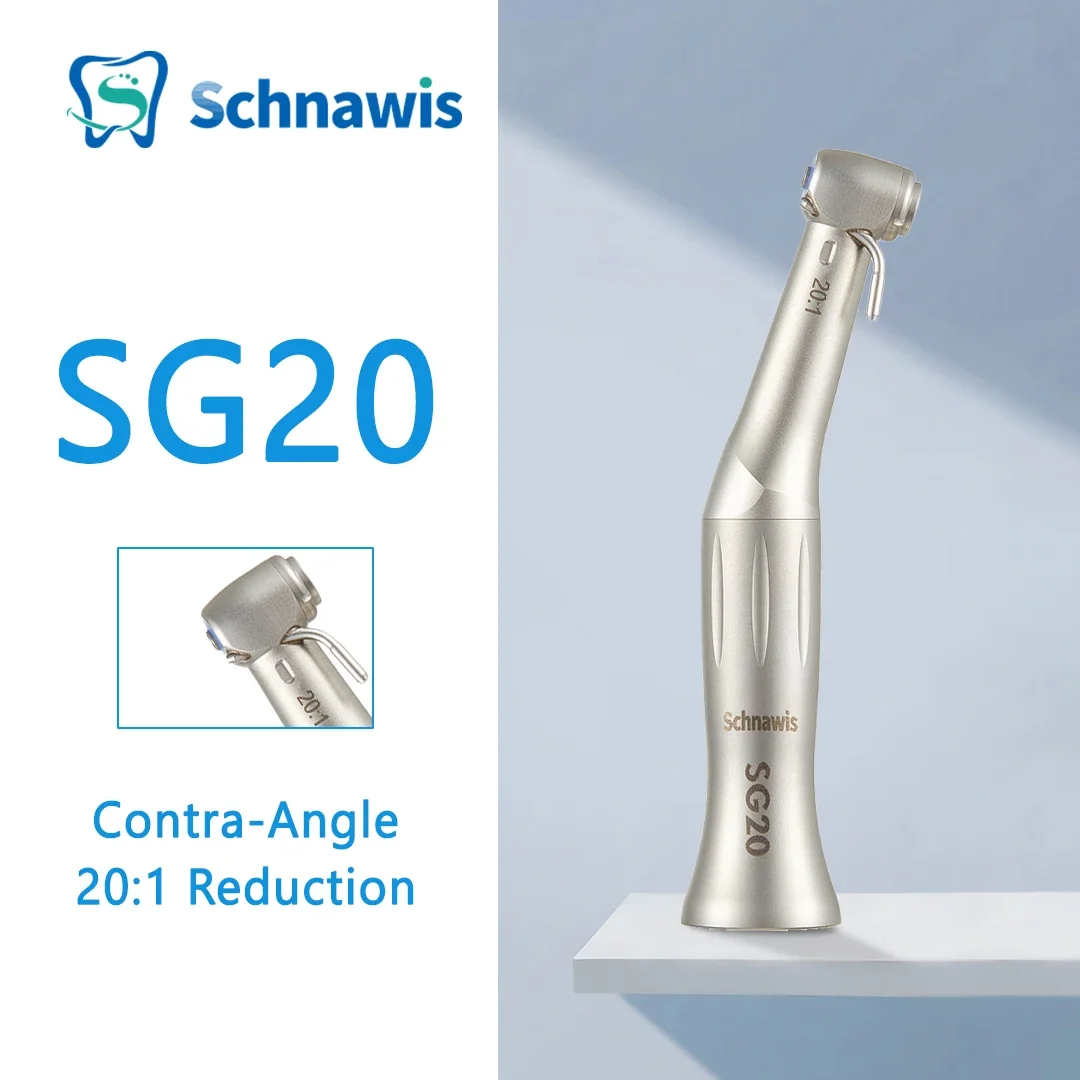 SG20 contraangulo Dental Low Speed Handpiece 20:1 Reduction Implant Surgery Contra Angle Handpiece Air Turbine