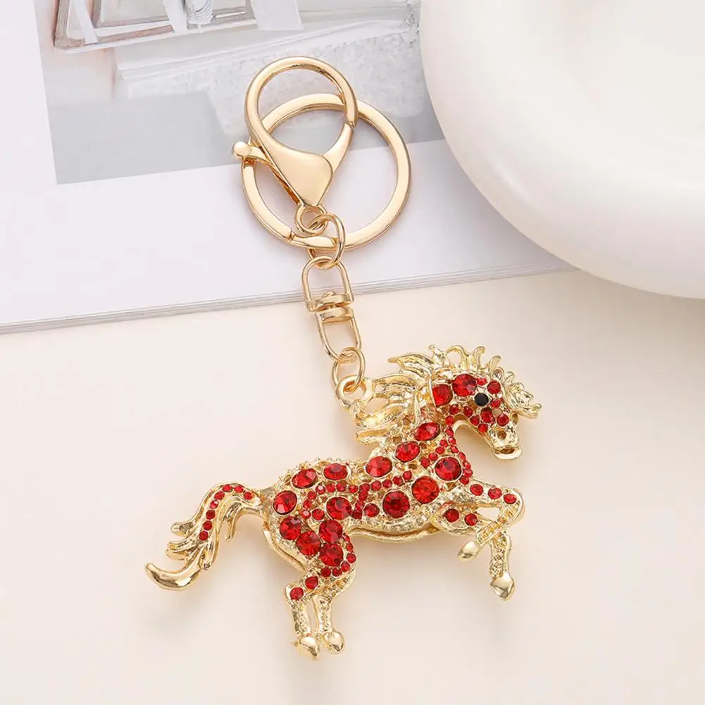 Horse Keychain Exquisite Craftsmanship Keychain 2026 Year of Horse Keychain with Colorful Rhinestones Sparkling Horse