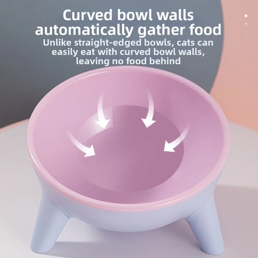 

Anti Slip Pet High Footed Bowl Anti Vomiting Wide Mouth Cat Food Water Bowl Protect Cervical Vertebra Triangle Stand