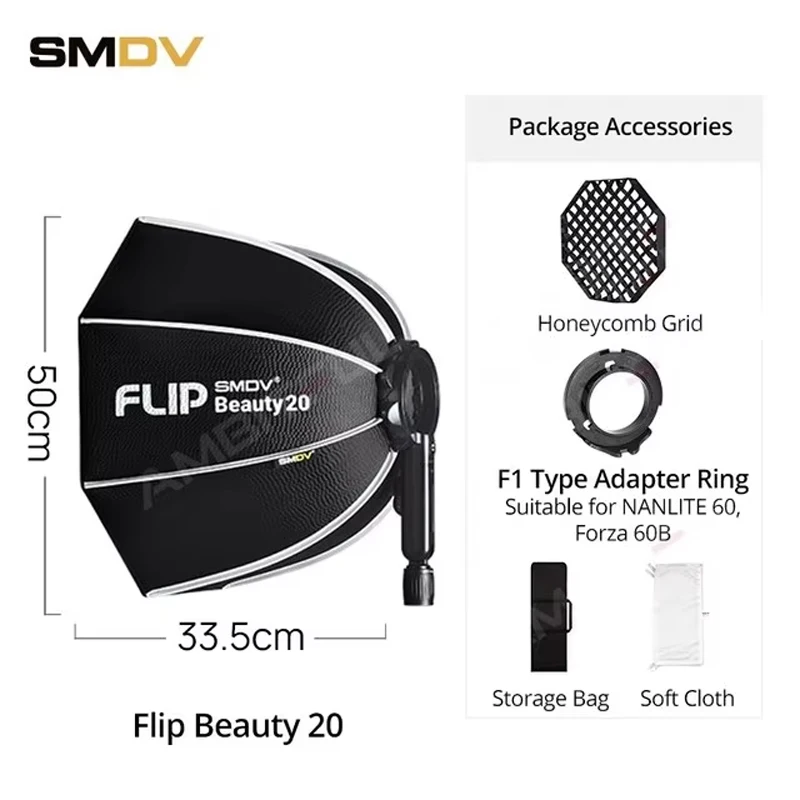 SMDV Flip Beauty 20 24 Snel los te maken parabolische sterke reflecterende beauty-diffuser voor Bowens Elinchrom Broncolor flitserbevestiging