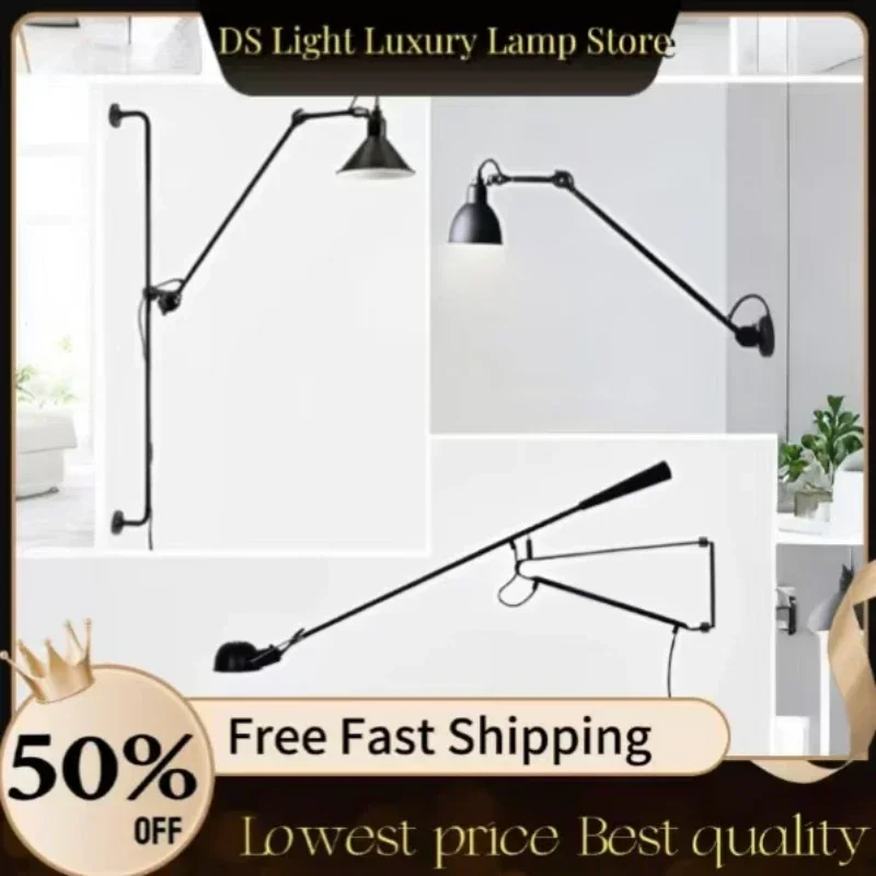 For Living Room Bedroom Study Home Lighting Industrial Antique Vintage Industrial Black E27 Swing Arm Arne Jacobsen Wall Lamp