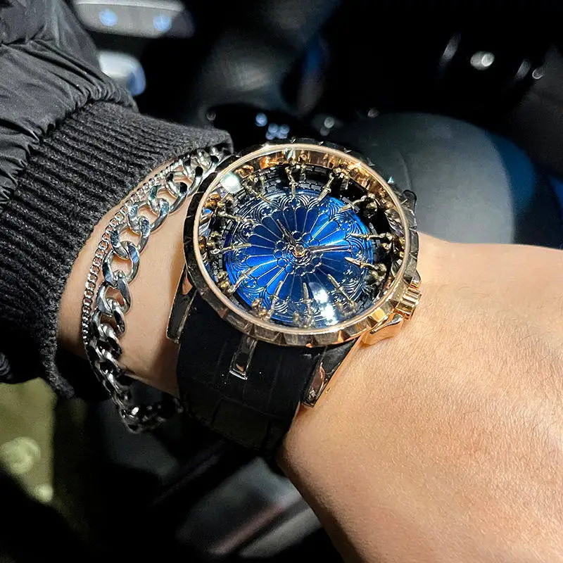 Wormhole Concept Automatic Mechanical Men's Watch, Deep Waterproof, Ideal Gift for Men on Festivals