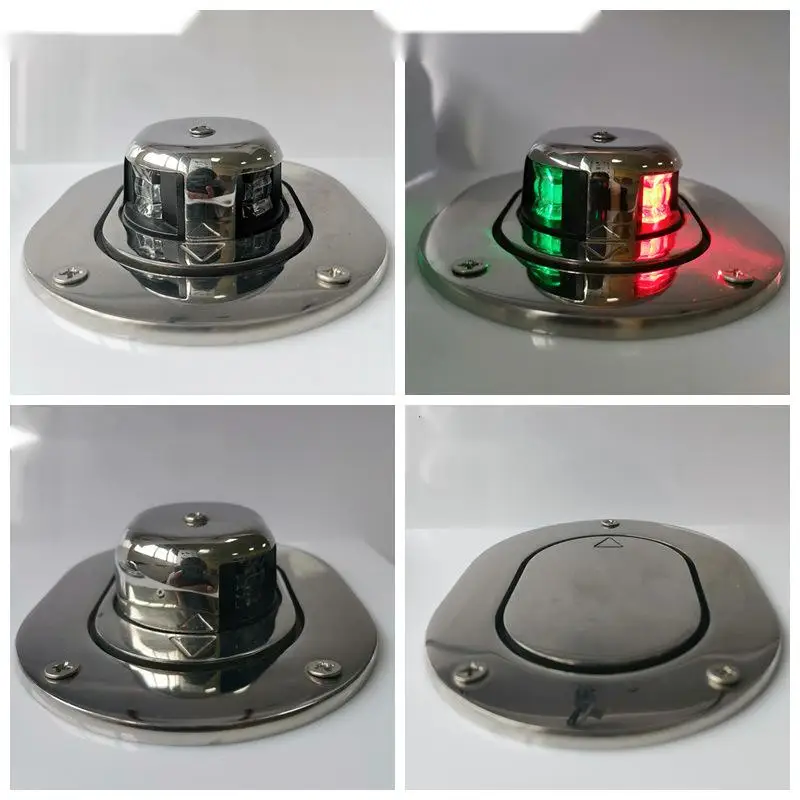 12V Stainless Steel LED Flip Navigation Light Marine Boat Yacht 69636SS